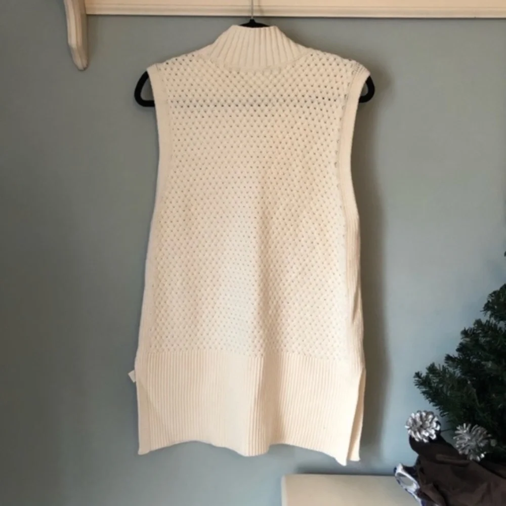 NWT WHBM Sleeveless Ivory Tabard Sweater